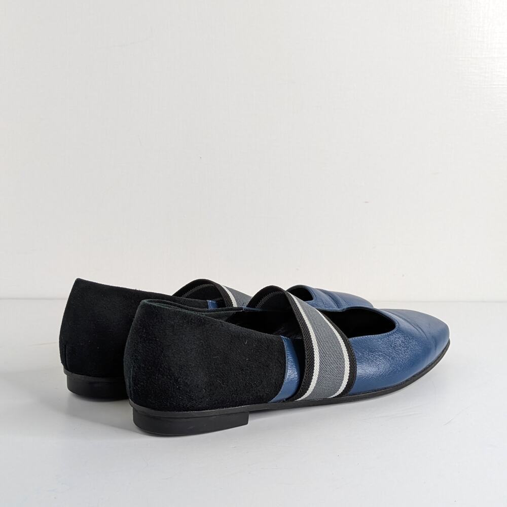 M. Gemi Ballare Mary Jane Flats 39 Blue Leather Black Suede Made in Italy 8.5 - Picture 12 of 12
